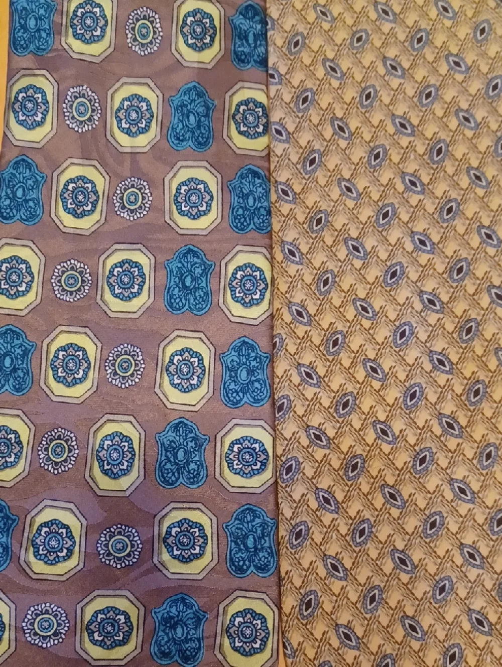Lot Of 6 Neck Ties 1 Is 100% Polyester 5 Are 100% Silk Mosaic Brand Needs Sewing